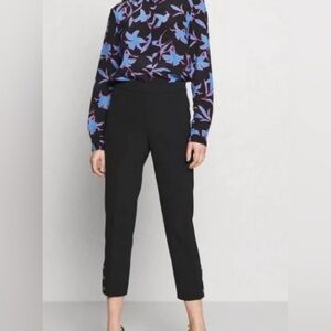 Kate Spade Black Slim Fit Pants with Button Detail size 4